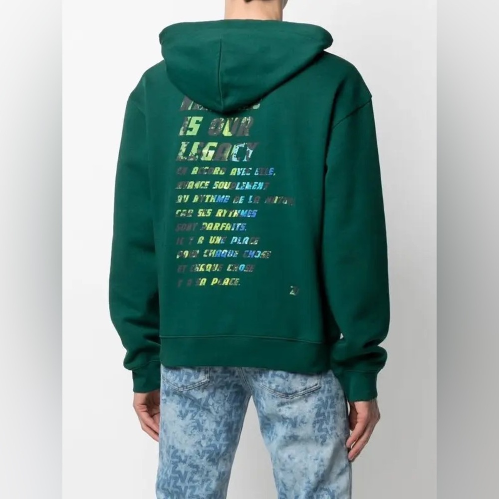 Zadig & Voltaire Sweatshirt Small Hoodie Green Nature Our Legacy Pullover Print